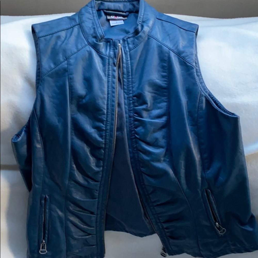 Faux leather vest